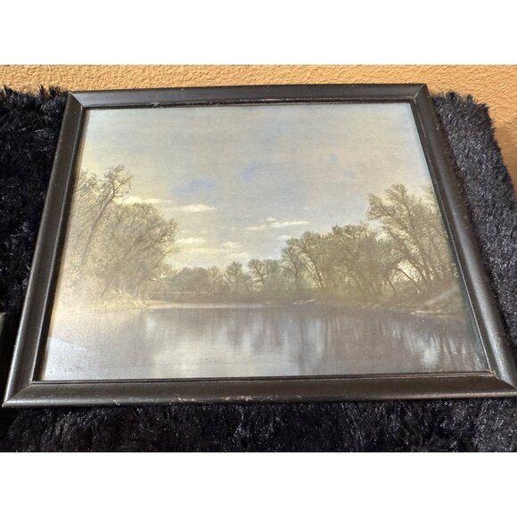 Vintage Framed Landscape Wall Art Set Of 2 With Black Frames - Picture 3 of 7